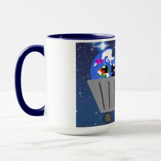 Aarde en Biomo in winkelwagen mok (Links)