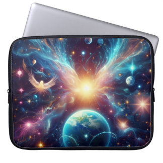 Aarde en haar zusterplaneten op een elektronica ta laptop sleeve