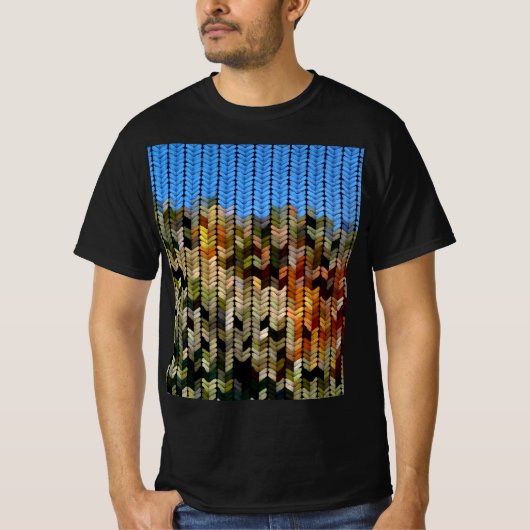 Aarde- en hemelgekleurd breinpatroon t-shirt (Voorkant)