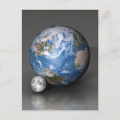 Aarde en maan 2 briefkaart (Voorkant)