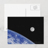 Aarde en maan 2 briefkaart (Voorkant / Achterkant)