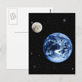 Aarde en maan briefkaart (Voorkant / Achterkant)