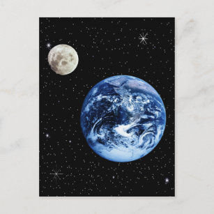 Aarde en maan briefkaart