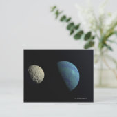 Aarde en maan briefkaart (Staand voorkant)