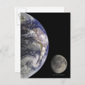 Aarde en maan briefkaart (Voorkant / Achterkant)