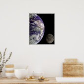Aarde en maan Poster (Keuken)