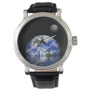 Aarde en Maan Space Watch Horloge