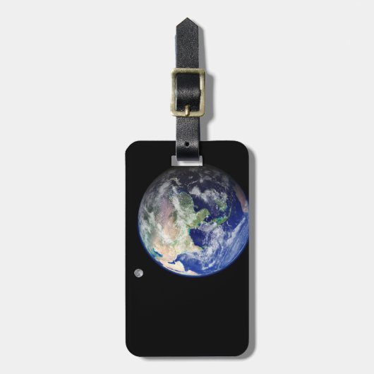 Aarde en maan uit de ruimte bagagelabel (Voorkant verticaal)