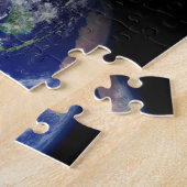 Aarde en maan uit de ruimte legpuzzel (Zijkant)