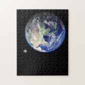 Aarde en maan uit de ruimte legpuzzel (Verticaal)