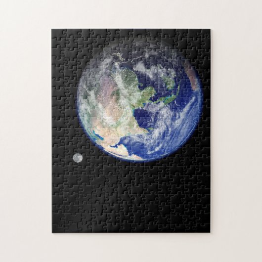 Aarde en maan uit de ruimte legpuzzel (Verticaal)