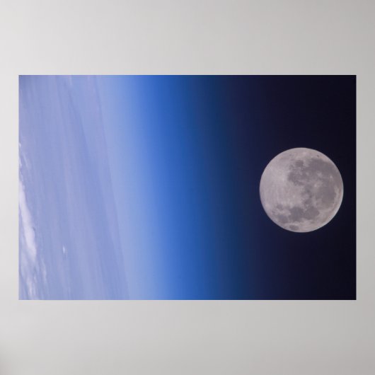Aarde en maan van het internationale ruimtestation poster (Voorkant)