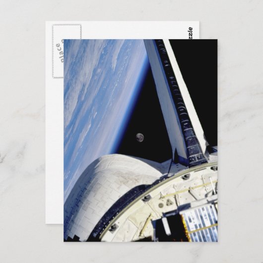 Aarde en maan van Space Shuttle Discovery Briefkaart (Voorkant / Achterkant)