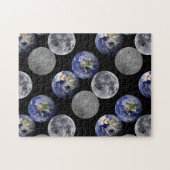 Aarde en maan vanuit de ruimte legpuzzel (Horizontaal)