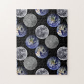 Aarde en maan vanuit de ruimte legpuzzel (Verticaal)