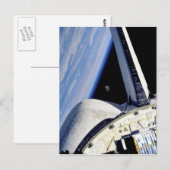 Aarde en Maan vanuit Space Shuttle Discovery Briefkaart (Voorkant / Achterkant)