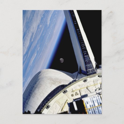 Aarde en Maan vanuit Space Shuttle Discovery Briefkaart (Voorkant)