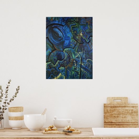 Aarde en Man Poster (Keuken)