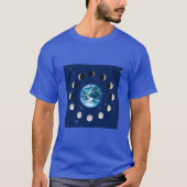 Aarde- en Moonfasen, op een achtergrond van sterre T-shirt (Voorkant)