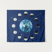 Aarde- en Moonfasen, op een achtergrond van sterre Wandkleed (Voorkant (horizontaal))