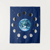 Aarde- en Moonfasen, op een achtergrond van sterre Wandkleed (Voorkant)