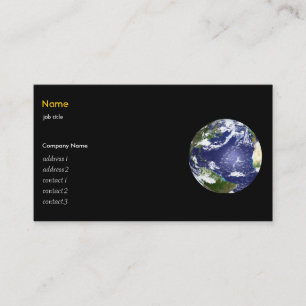 Aarde en negen planeten visitekaartje