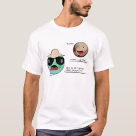Aarde en Pluto - Grappige Discussie T-shirt