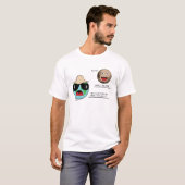 Aarde en Pluto - Grappige Discussie T-shirt (Voorkant volledig)