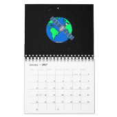 Aarde en satelliet in de ruimte kalender (Jan 2027)