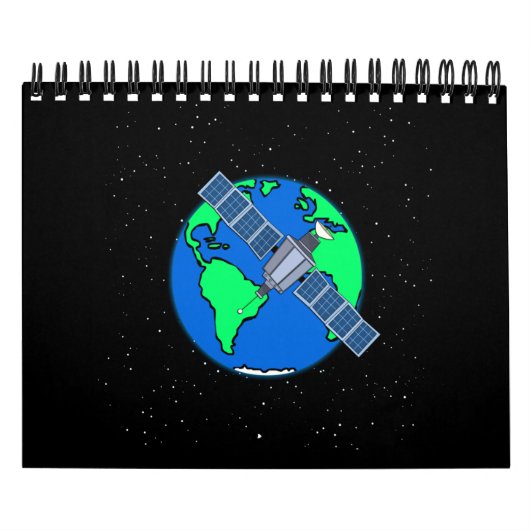 Aarde en satelliet in de ruimte kalender (Hoes)