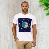 Aarde en satelliet-Mannen T-Shirt