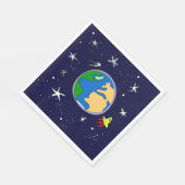 Aarde en satellietpapier servet (Hoek)