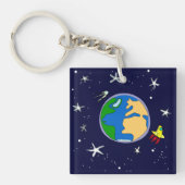 Aarde en satellietSleutelhanger Sleutelhanger (Voorkant)