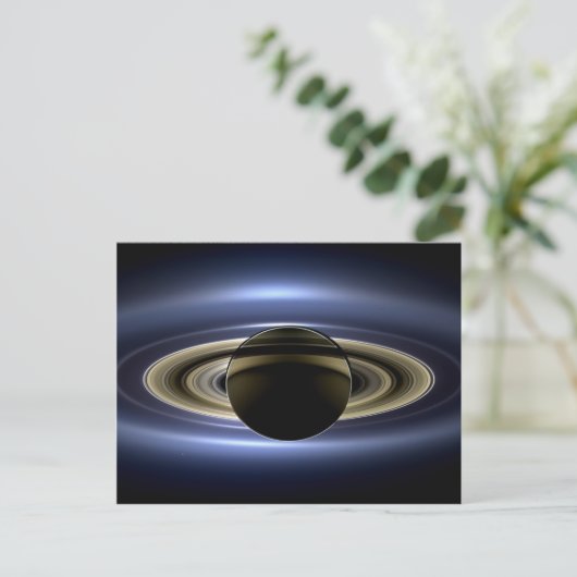 Aarde en Saturnus Briefkaart (Staand voorkant)