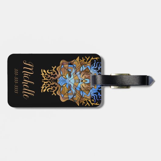 Aarde en Sky Mandala Bagagelabel (Achterkant horizontaal)