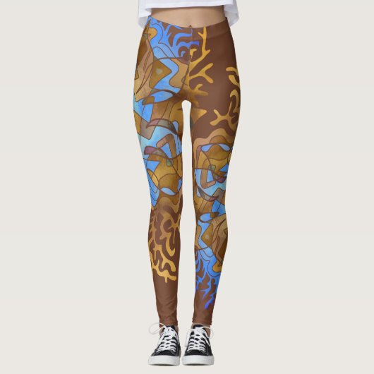 Aarde en Sky Mandala Leggings (Voorkant)