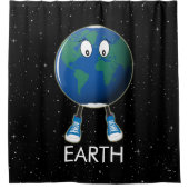 Aarde en sterren douchegordijn (Voorkant)