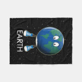 Aarde en sterren fleece deken (Voorkant (Horizontaal))