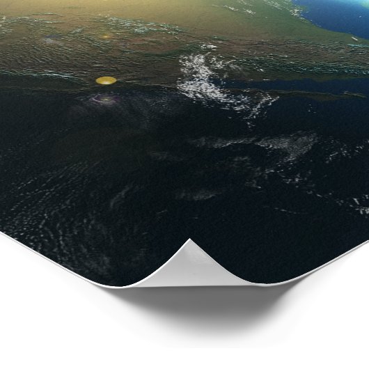 Aarde en Sun Poster (Hoek)