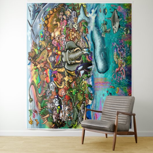 Aarde- en Zee-dieren Wandkleed (In situ)