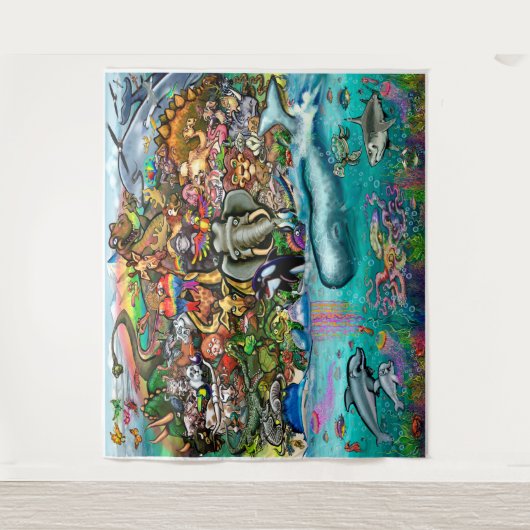 Aarde- en Zee-dieren Wandkleed (Voorkant)