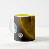Aarde en zon tweekleurige koffiemok (Voorkant links)