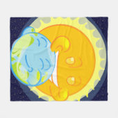 Aarde en zonne-metgezel fleece deken (Voorkant (Horizontaal))