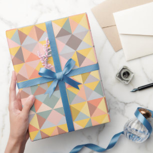 Aarde Geel Bruin Geometrische Vormen Rustiek Moder Cadeaupapier