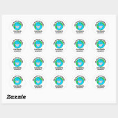 Aarde, gelukkig ronde sticker (Vel)