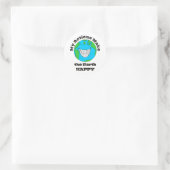 Aarde, gelukkig ronde sticker (Tas)
