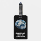 Aarde genomen van de Aollo 8 ruimtesonde. Bagagelabel (Achterkant verticaal)