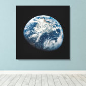 Aarde genomen van de Aollo 8 ruimtesonde. Canvas Afdruk (Insitu (Houten vloer))