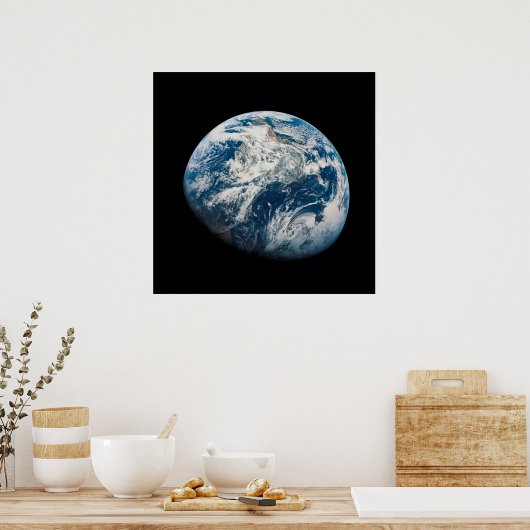 Aarde genomen van de Aollo 8 ruimtesonde. Poster (Keuken)