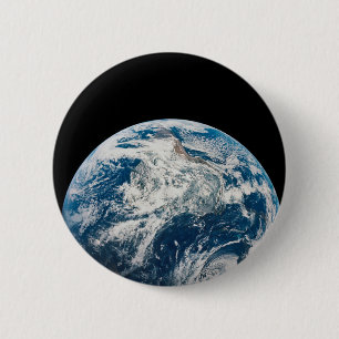 Aarde genomen van de Aollo 8 ruimtesonde. Ronde Button 5,7 Cm